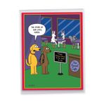NobleWorks Jumbo Komik Doğum Günü Tebrik Kartı 20 x 35 cm Zarflı (1 Paket) Büyük Boy Jumbo Bday The Animal Cafe J6384BDG-US