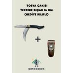 Nobrand Tosya Çakısı Testere-Bıçak - 16 cm (Hediye Kılıflı) - Siyah