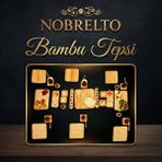 Nobrelto Nobrelto 33 Parça Bambu Kare Servis Tabaklı 6 Kişilik Kahvaltı Takımı ve Sunum Seti