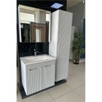 Noce Banyo Dolabı Aynalı Boy Dolaplı Membran Kapaklı 65 Cm Gri