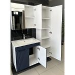 Noce Banyo Dolabı Aynalı Cnc Işlemeli Membran Kapaklı 65 cm - Mavi