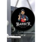 Nod Berber Cam Kapı Pano Tabelası, Berber Dükkanı için Süs, Askılı Cam Kapı Berber Kuaför Yazı Levhası Renkli4 30 x 50