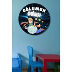 Nod Çocuk Odası Tablo Ahşap Kapı Duvar Tablosu Nd-01 Mavi 30 x 30