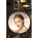 Nod Güzellik Salonu Cam Kapı Pano Karşılama Tabelası, Kadın Kuaför Dükkan Süsü, Askılı Cam Kapı Tablosu Renkli23 30 x 50