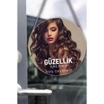 Nod Güzellik Salonu Cam Kapı Pano Karşılama Tabelası, Kadın Kuaför Dükkan Süsü, Askılı Cam Kapı Tablosu Renkli25 30 x 50