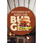 Nod Hamburger Dükkanı Duvar, Kapı, Çift Taraflı Askılı Pano Karşılama Tabelası, Burger Salonu Tablo Süsü Kırmızı1 30 x 50