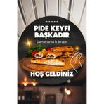 Nod Pide Salonu için Çift Taraflı Hoş Geldiniz Karşılama Tabelası, Pide Dükkan Kapı Duvar Tablo Pano Süs siyah 30 x 50