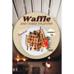 Nod Waffle Salonu Duvar, Kapı, Çift Taraflı Askılı Pano Karşılama Tabelası, Waffle Dükkan Süsü Kahverengi2 30 x 50