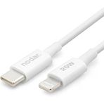 Nodar 20W USB-C to Lightning Hızlı Şarj Kablosu | 1 Metre PD Veri Kablosu | iPhone 14, 13, 12, 11, Pro, Max, iPad Uyumlu | Sağlam & Dayanıklı TPU Yalıtım, Yüksek Hızlı Veri Transferi | Beyaz, ND1151