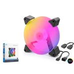 NODAR ND2665 Kasa Fanı 5. Nesil RGB 12 cm - Siyah