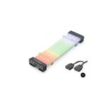 NODAR ND2801B 24 Pin ARGB Anakart Güç Uzatma Kablosu Bükülebilir Işıklı Kılıf 2 mm 54 60 LED Siyah