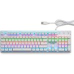 Node Game Full Size 105 Tuşlu RGB Kablolu Mekanik Gaming Klavye Bilek Destekli Beyaz Oyuncu Klavyesi Double Shot, Anti Ghosting - Blue Switch