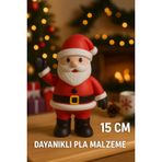 Noel Baba Biblo 15 cm, Dayanıklı PLA Dekoratif Yılbaşı Figürü, Yeni Yıl Süsü, Masa Üstü Dekorasyon
