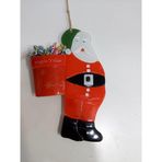 Noel Baba Cam Duvar Süsü, Kırmızı, Nazar Boncuklu, 20x15 cm, İç ve Dış Mekan Dekorasyonu, 1 Adet