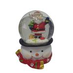 Noel Baba Temalı Kar Küresi, Kardan Adam Tasarımlı Taban, 65 mm, Yılbaşı Dekoratif Biblo