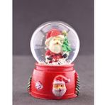 Noel Baba ve Çam Ağacı Temalı Mini Boy Işıklı Yılbaşı Kar Küresi 6.5 cm E