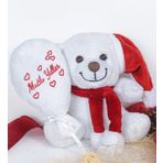 Noel Baba,Yılbaşı,20-25 cm Pelüş, 20 cm Teddy Bear, Atkılı Balonlu Tedy Bear,Yumuşak, Sevgiliye Hediye,Ayı Teddy,Peluş Ayıcık,Plush Toys,Oturan ayı,Ofis Hediyesi (NoelBeyaz)