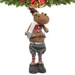 Noel Doldurulmuş Hayvan Oyuncakları | Noel Geri Çekilebilir Bacaklar Peluş Oyuncak Dolgu Hayvan Bebek, Sevimli Peluş Raf Oyuncakları Peluş Doldurulmuş Hayvan Çocuklar için Kırlent