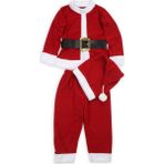 Noel Erkek Bebek Noel Baba Kostümü - 6 - 9 Ay - Kırmızı