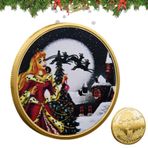 Noel Hatıra Parası, Noel Baba Parası | Noel Noel Baba Parası Prenses Elk Madalyonu | Arkadaşlar, Aile, Ev, Ofisler, Şenlikli Dekorasyon için Santa Coin Mücadelesi Para Koleksiyonu