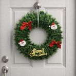 Noel Kapı Çelenkleri Yeşil Renkli Ağaç Asılı Ön Kapı Süsü Yılbaşı Kapı Süsü Noel Süsü 40 cm