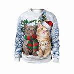 Noel Kazak Erkekler Noel Çirkin Kazak Erkekler için Noel Baba Kapşonlu Uzun Kollu Kazak Üst Kırmızı Erkekler Noel Kazak, beyaz, 5XL