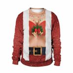 Noel Kazak Erkekler Noel Çirkin Kazak Erkekler için Noel Baba Kapşonlu Uzun Kollu Kazak Üst Kırmızı Erkekler Noel Kazak, Kırmızı #1, 5XL