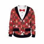 Noel Kazak Erkekler Noel Çirkin Kazak Erkekler için Noel Baba Kapşonlu Uzun Kollu Kazak Üst Kırmızı Erkekler Noel Kazak, Kırmızı #4, 6XL