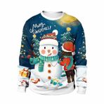 Noel Kazak Erkekler Noel Çirkin Kazak Erkekler için Noel Baba Kapşonlu Uzun Kollu Kazak Üst Kırmızı Erkekler Noel Kazak, mavi, 3XL