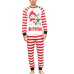 Noel Pijama Takımı, Çizgili Elastik Bel Pantolonu, Moda Pijama, Uzun Kollu, Noel Loungewear, Kırmızı Ve Beyaz, Günlük Yaşam Için Sevimli (MEN XXL)