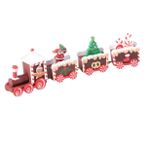 Noel süslemeleri, hediye seti masa süslemeleri Mini noel tren el sanatları ahşap noel ağacı altında tren seti karikatür tren