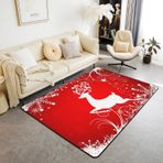 Noel Temalı Makinede Yıkanabilir Halı - Kaymaz, Dökülmez 200x300 cm Giriş ve Oturma Odası Halısı Yatak Odası, Mutfak ve Kreş Dekoru için - Mükemmel Tatil Evi Vurgusu