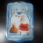 Noel Temalı Metal Servis Tepsisi, Merry Christmas Baskılı, 33x22 cm, Yeni Yıl Hediyesi, Dayanıklı Büyük Tepsi