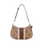 Noelle II Top Zip Omuz Çantası, Latte Logosu/Kahverengi, One Size, Noelle II Top Zip Omuz Çantası