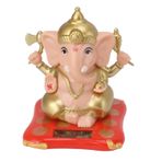 NOENNULL Ganesha Heykelleri - Hindu Fil Tanrı Heykeli Güneş Enerjili Hint Ganesh Buda Heykelcik Ev Ofis Araba Gösterge Tablosu Dekoru için Dekorasyon Süsleri (Ten Rengi)