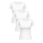 noetr 3 Adet Beyaz %100 Pamuk'lu 3'lü Kadın Basic T-shirt Paketi