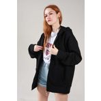 NOFILTER Siyah Iki Iplik Basic Oversize Hırka