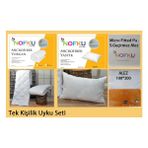 Nofku Tek Kişilik Microfiber Uyku Seti - Beyaz