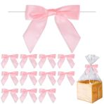 Nogeqi 50 adet pembe fiyonk hediye dekorasyon, pembe kurdele, küçük kurdele, el işi için, dekoratif kurdele, hediye kurdelesi, saten kurdele, düğün, doğum günü, Noel için hediye paketi