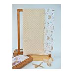 Nohut Desenli%100 Pamuklu Çift Katlı Bebek Battaniyesi – 85x85 cm Kız/Erkek Kundak & Mevsimlik Örtü Bej