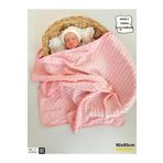 Nohut Kız/Erkek Bebek Battaniyesi & Kundağı Çift Katlı%100 Pamuklu Çok Amaçlı Örtü 90x85cm BTN11003 Pembe
