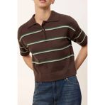 Noi Belis Çizgili Polo Yaka Yarım Pat Düğmeli Triko Bluz SS26BZ0148