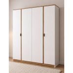 Noiss Home Decor Asel 4 Kapaklı Raflı Genç Odası Yatak Odası Gardırop - Beyaz