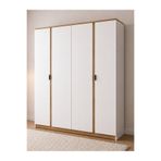 Noiss Home Decor Asel 4 Kapaklı Raflı Genç Odası Yatak Odası Gardırop