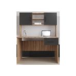 Noiss Home Decor Latre Çalışma Masası - Antık Cam & Antrasit - 2 Kapaklı - Çekmeceli - 120*60 - Atlantik Çam - Antrasit