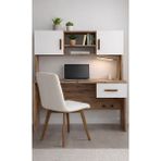 Noiss Home Decor Zita Çalışma Masası 2 Kapaklı Çekmeceli Modern Ofis ve Bilgisayar Masası - 120*60 - Atlantik Çam Beyaz