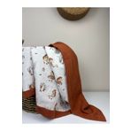 NOİSY TEKSTİL Çift Taraflı Organik %100 Pamuk Müslin Bebek Battaniyesi Çok Amaçlı Müslin Örtü 110x110 CM