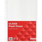 Noki 100 Adet Şeffaf A4 Poşet Dosya - Üçgen Desenli