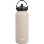 Noki Çelik Matara Çevir Aç Pipetli Taşıma Kulplu 960 ml Bej– Dayanıklı ve Şık Su Şişesi - 1