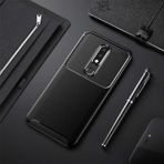 Nokia 5.1 Plus Kılıf Darbe Emici Uzun Ömürlü Parmak İzi Yapmaz Karbon Tasarım Negro Kılıf